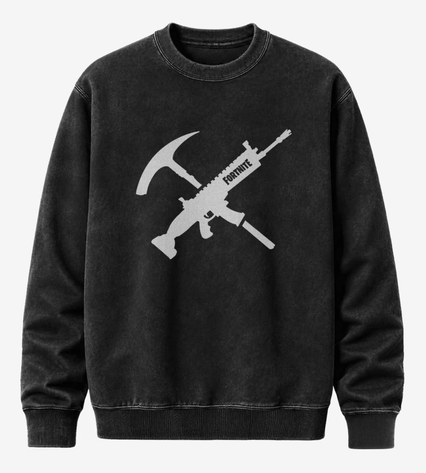 Poleron Polo Acid Wash Negro de Scar fornite
