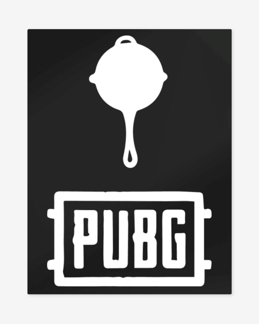 Print metalico Negro de sarten pubg