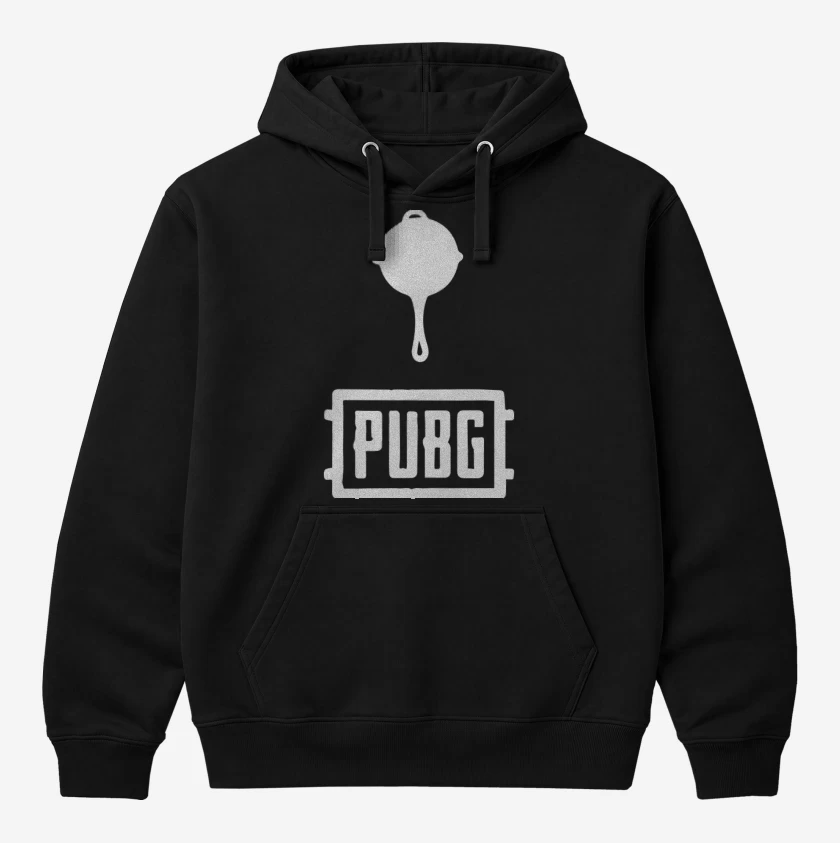 Polerón Canguro Negro de sarten pubg