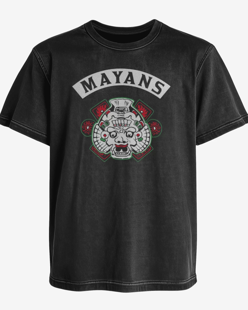 Polera desgastada Negro de Mayans mc