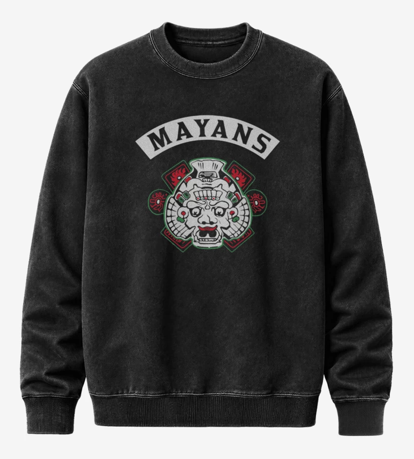 Poleron Polo Acid Wash Negro de Mayans mc
