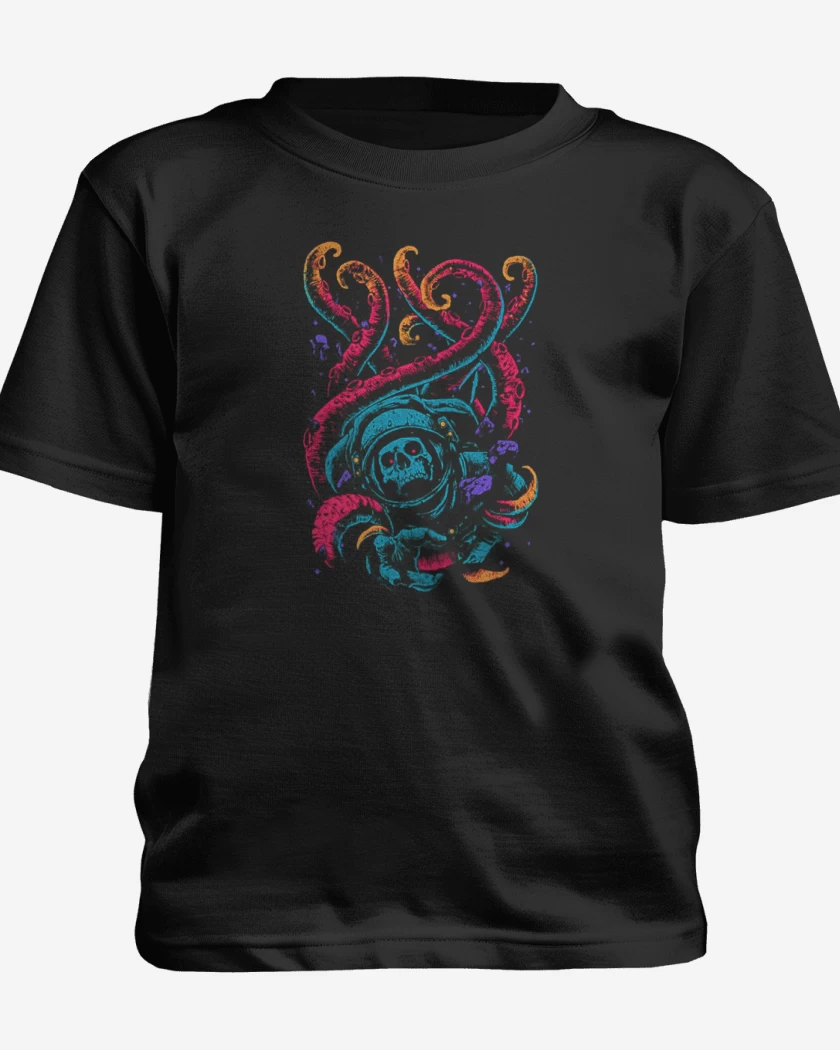 Polera de niño Negro de Skull astronauta