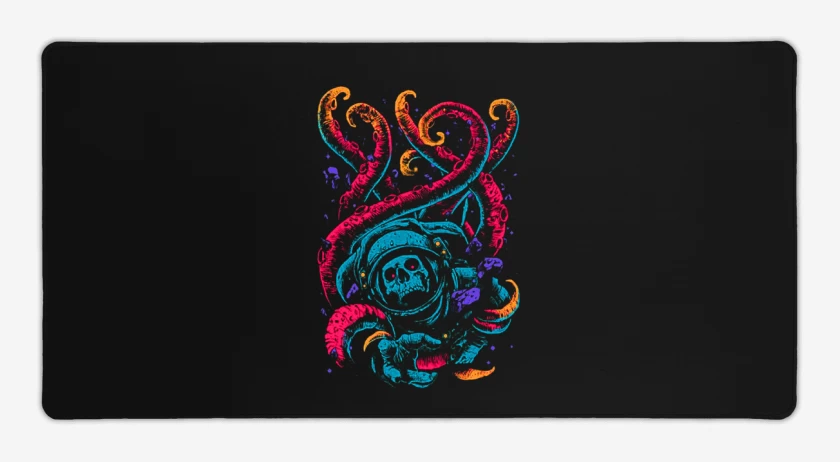 Mouse pad Gamer Negro de Skull astronauta