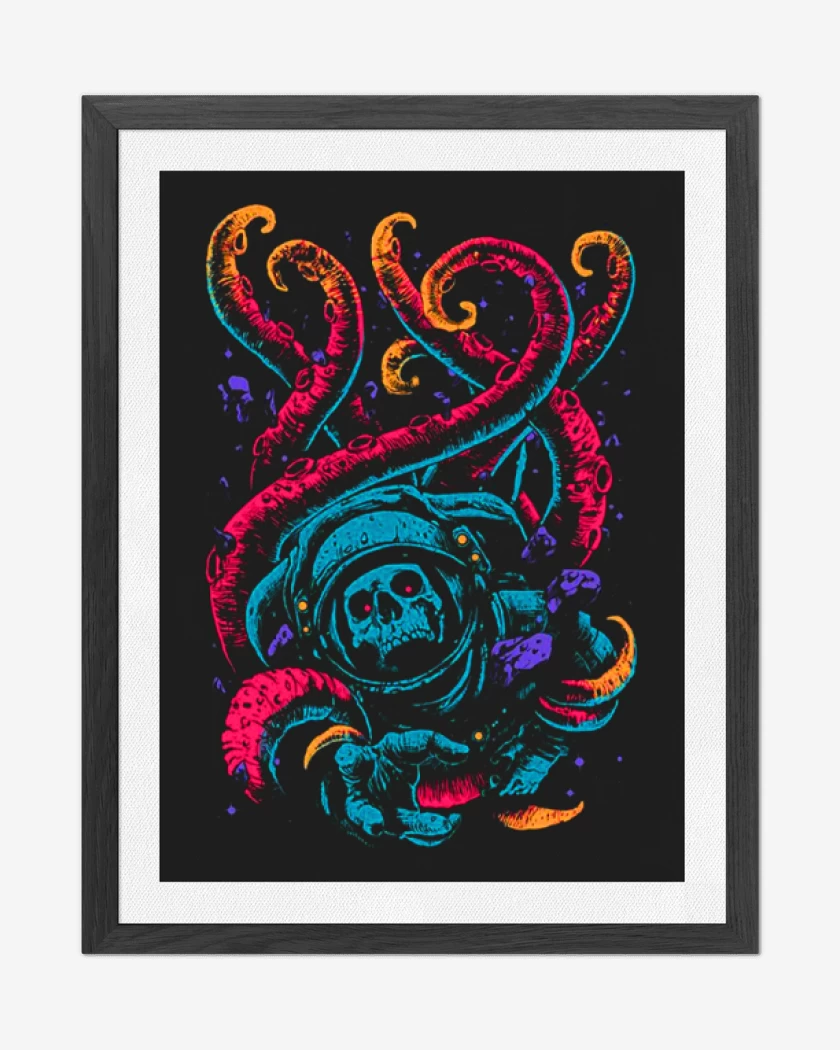 Cuadro decorativo Negro de Skull astronauta