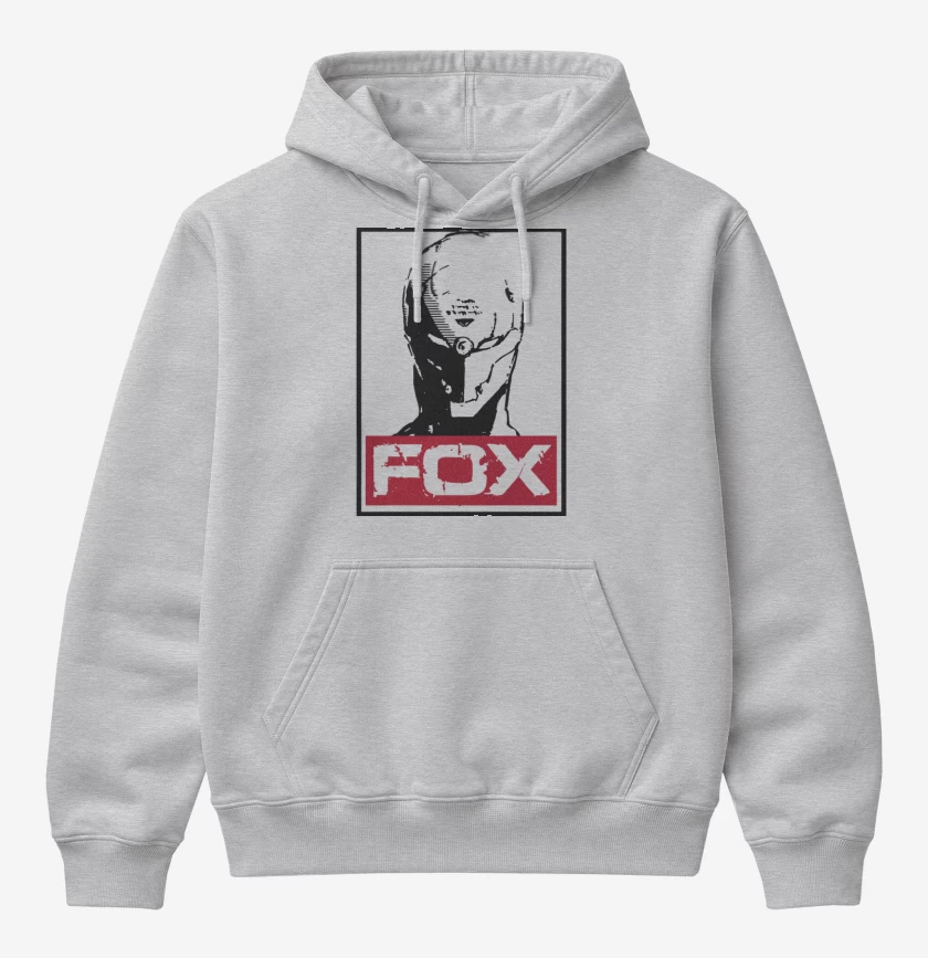 Poleron Canguro básico Gris Melange de Metal Gear - Fox