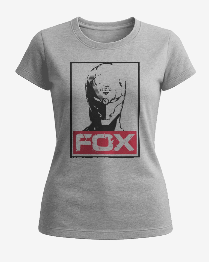 Polera de Mujer Gris Melange de Metal Gear - Fox