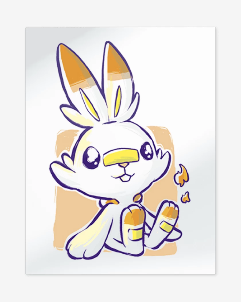Print metalico Blanco de Scorbunny