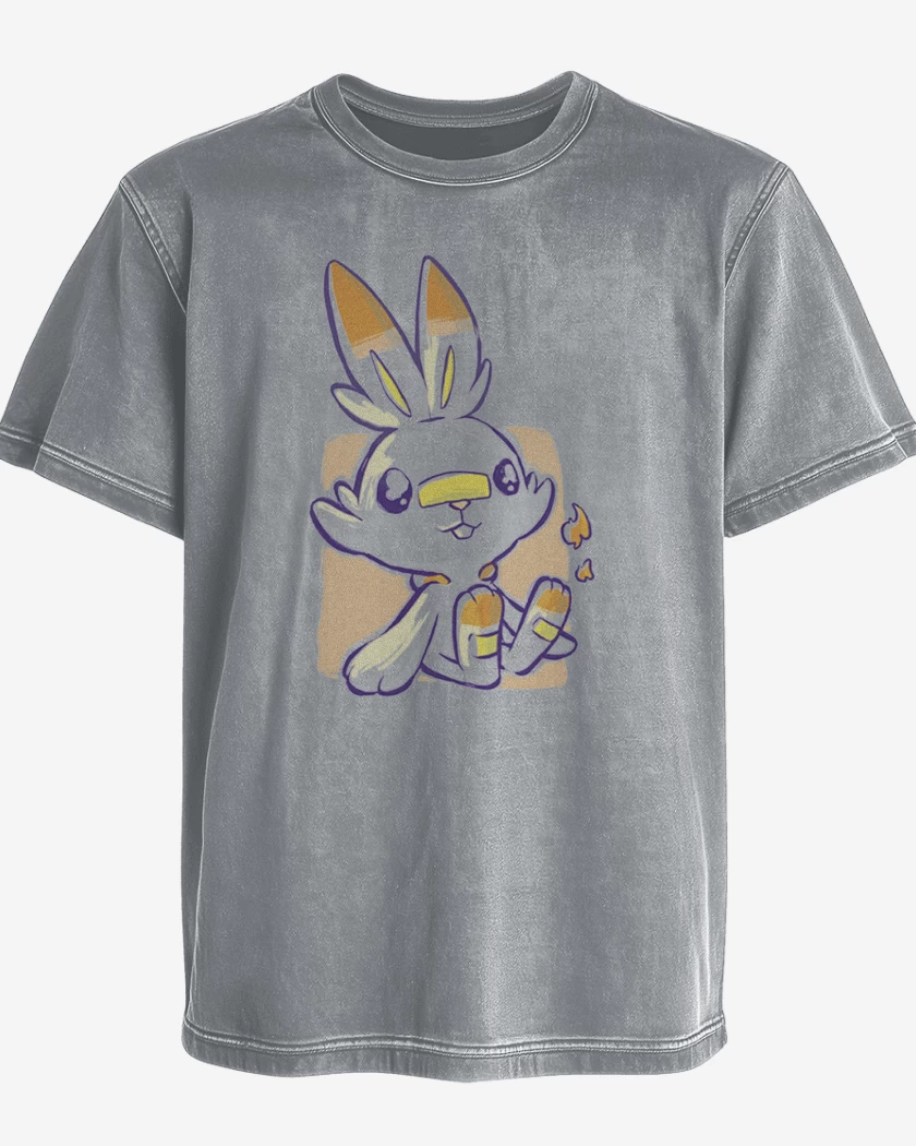 Polera desgastada Gris Melange de Scorbunny