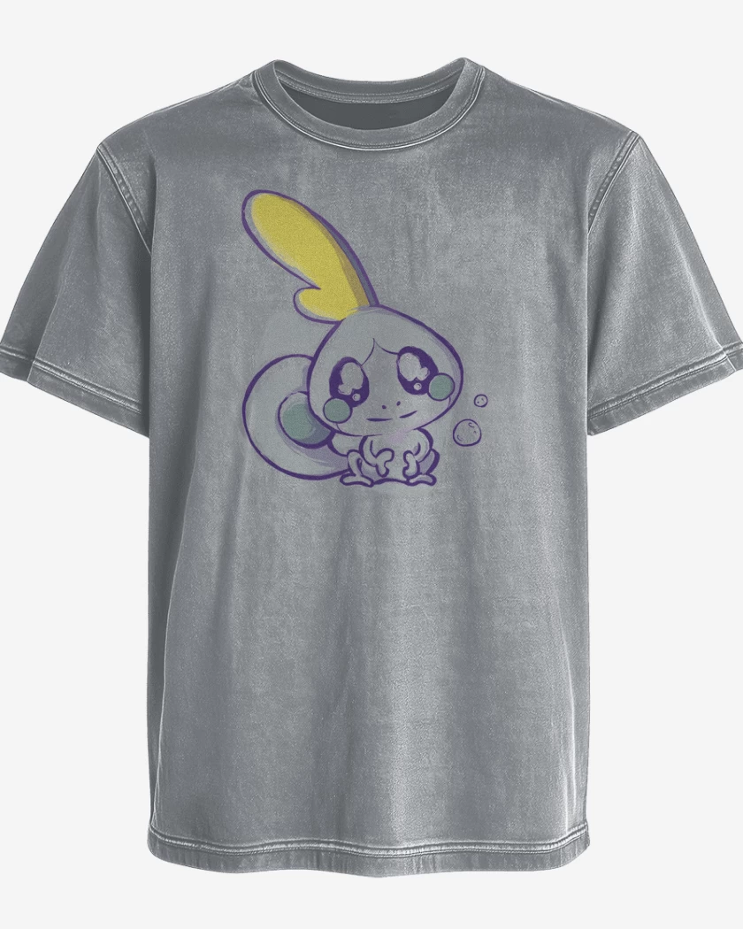Polera desgastada Gris Melange de Sobble
