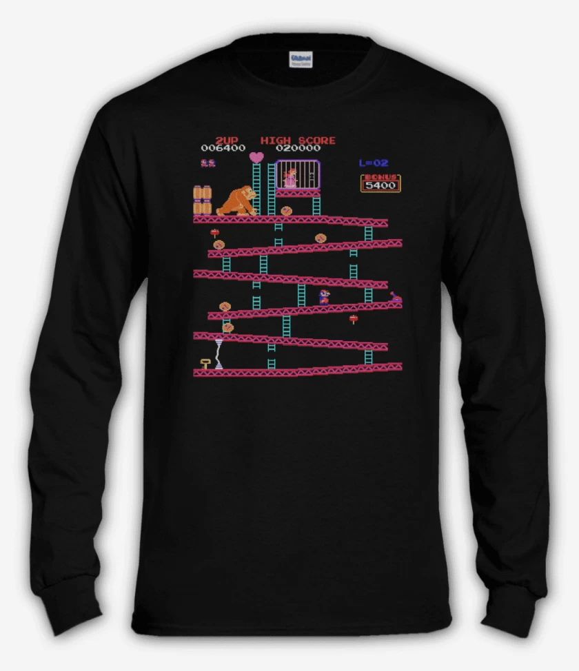 Polera manga larga Negro de Gorila Bigote