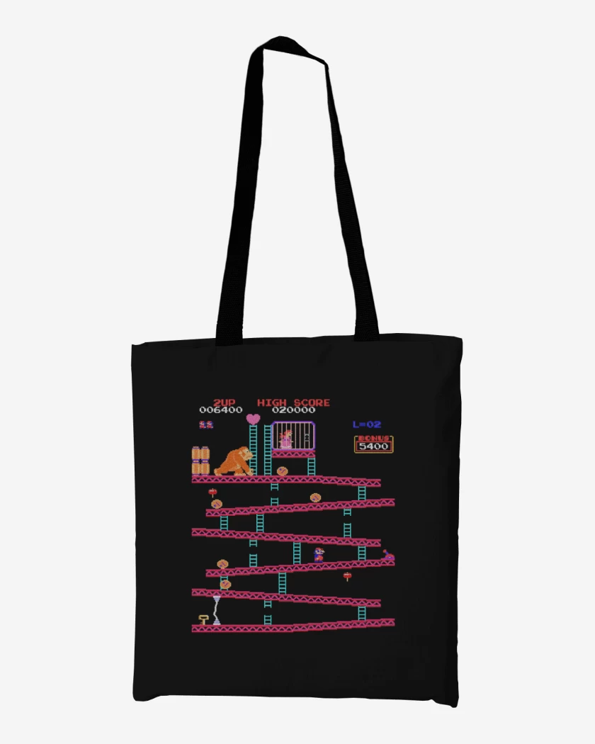 Totebag Negro de Gorila Bigote