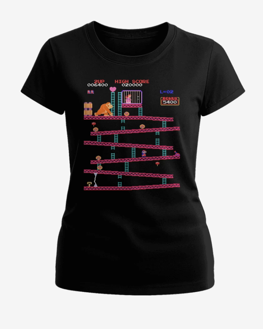Polera de Mujer Negro de Gorila Bigote