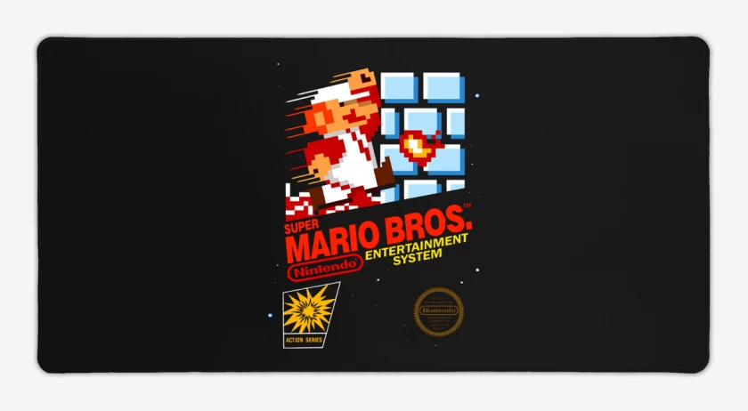 Mouse pad Gamer Negro de Super bigoterio