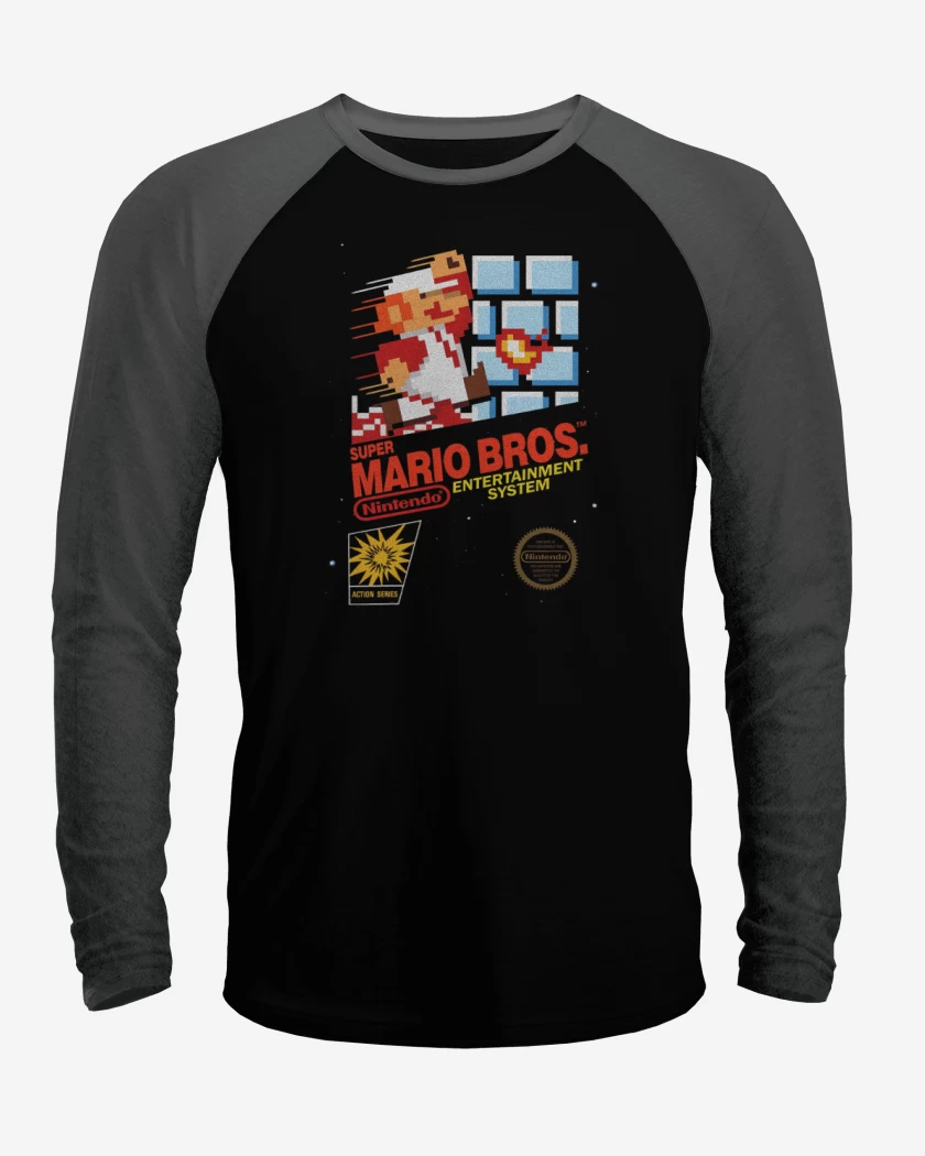 Polera Raglan Negro / Negro Heather de Super bigoterio