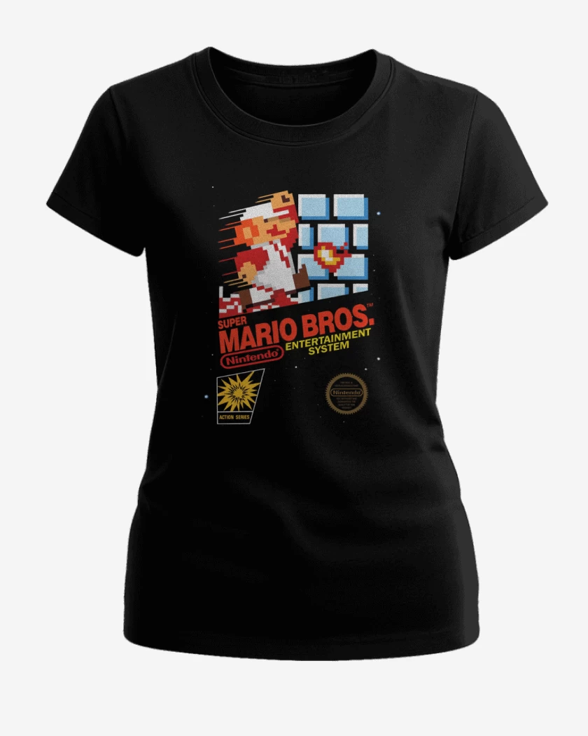 Polera de Mujer Negro de Super bigoterio