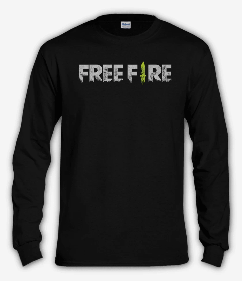 Polera manga larga Negro de Free fire
