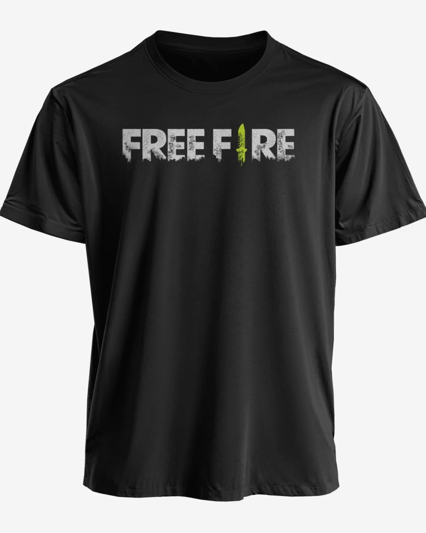 Polera premium Negro de Free fire