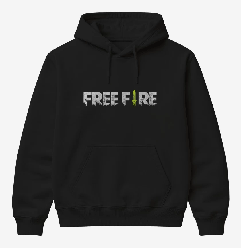 Poleron Canguro básico Negro de Free fire
