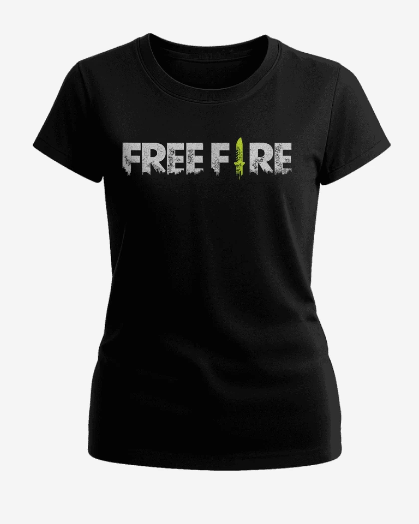 Polera de Mujer Negro de Free fire