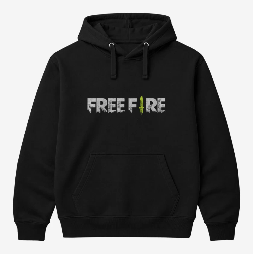 Polerón Canguro Negro de Free fire