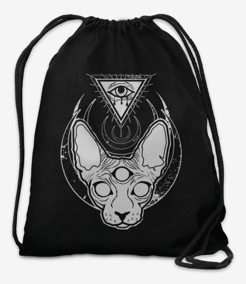 Mochila Negro de Gat@ iluminati