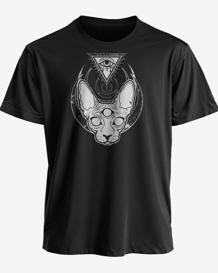 Polera premium Negro de Gat@ iluminati