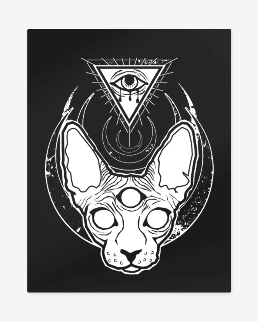 Print metalico Negro de Gat@ iluminati