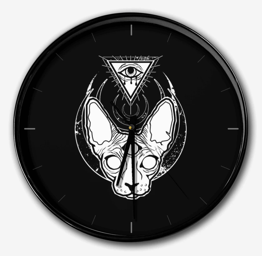 Reloj Negro de Gat@ iluminati