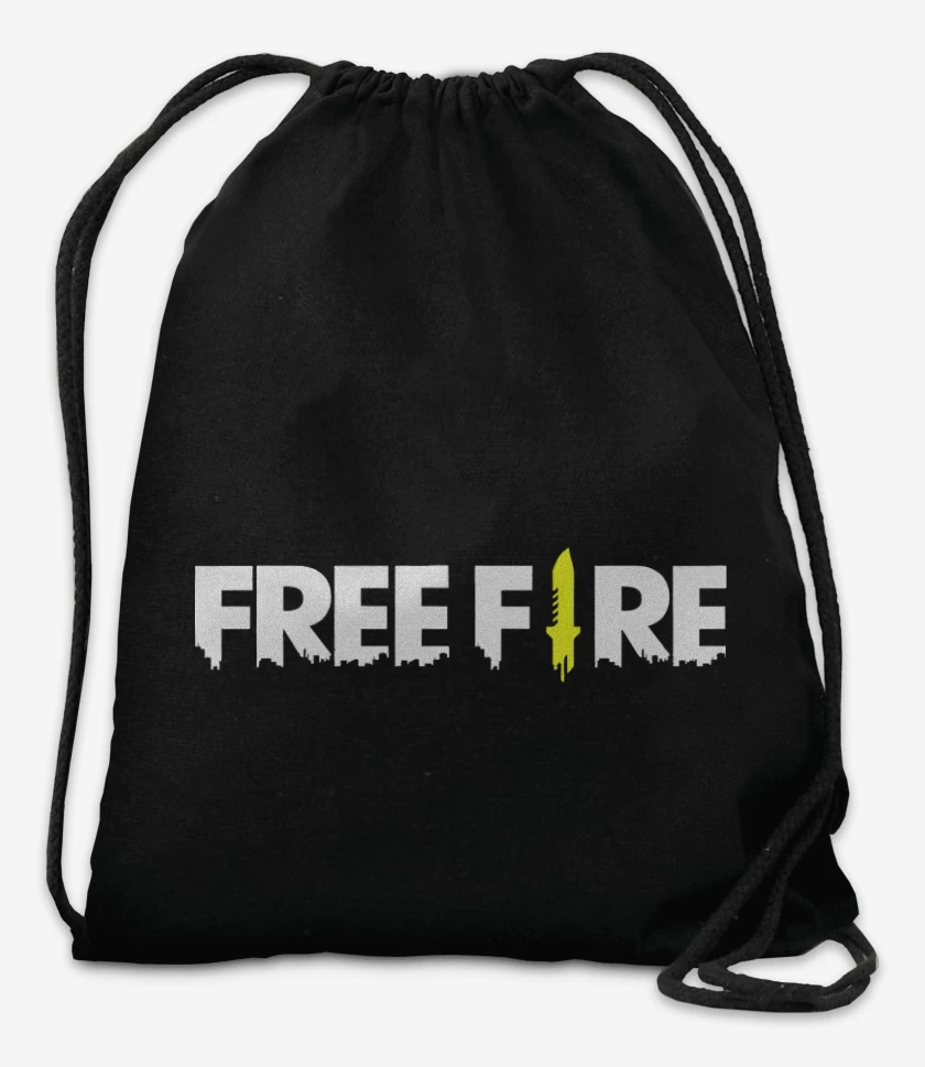 Mochila Negro de free fire logo