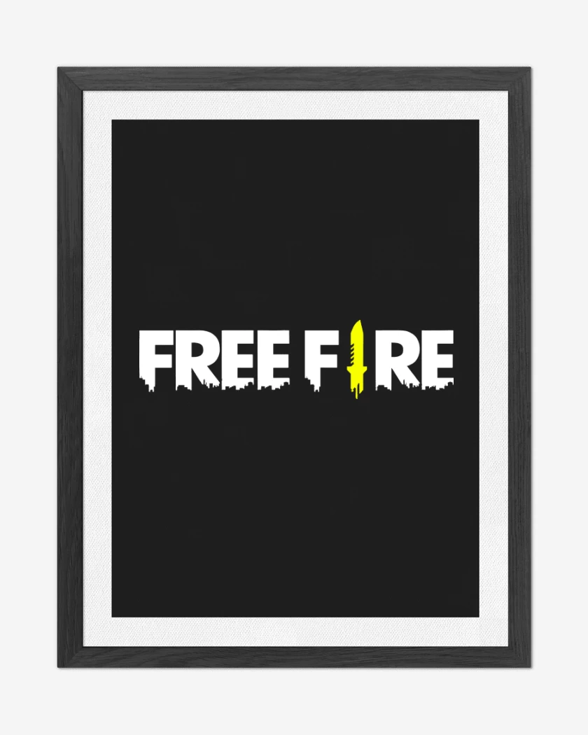 Cuadro decorativo Negro de free fire logo