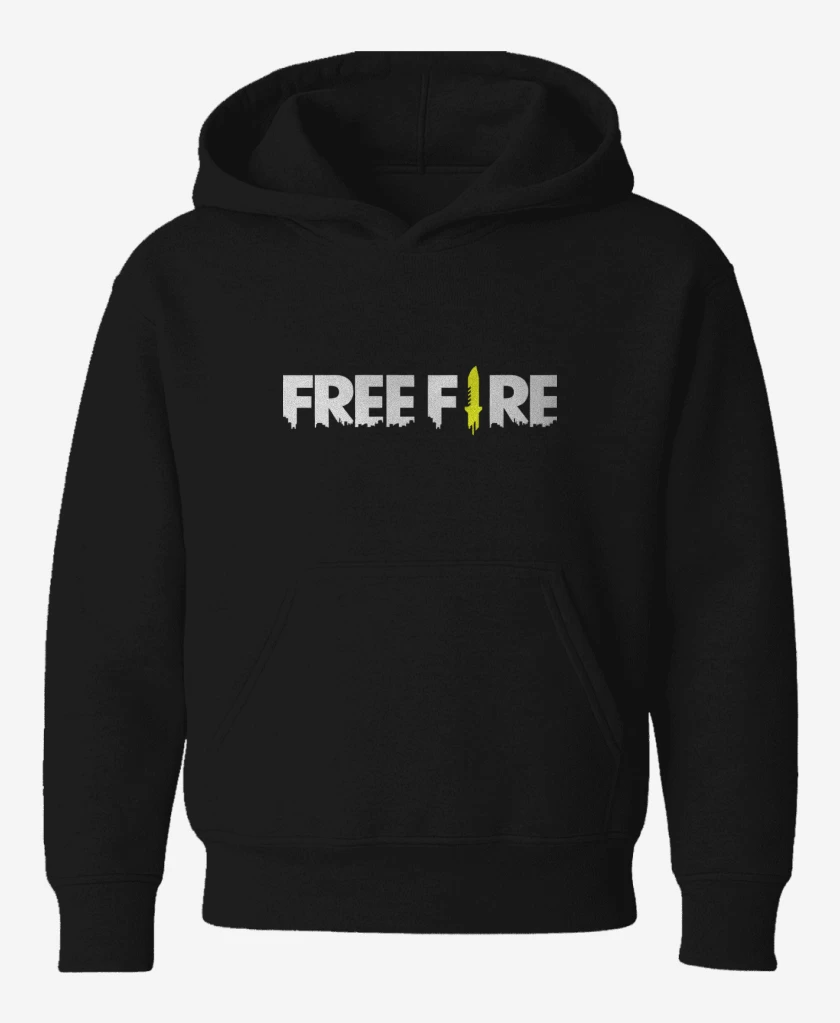 Poleron de niño Negro de free fire logo