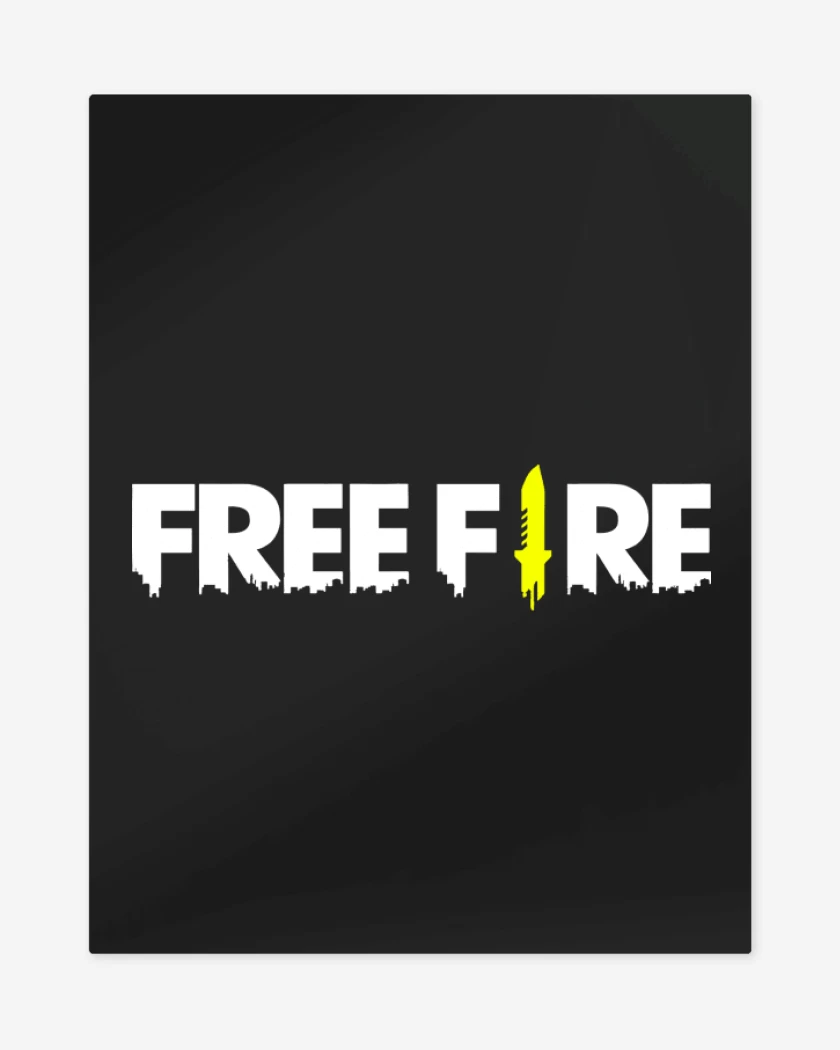 Print metalico Negro de free fire logo