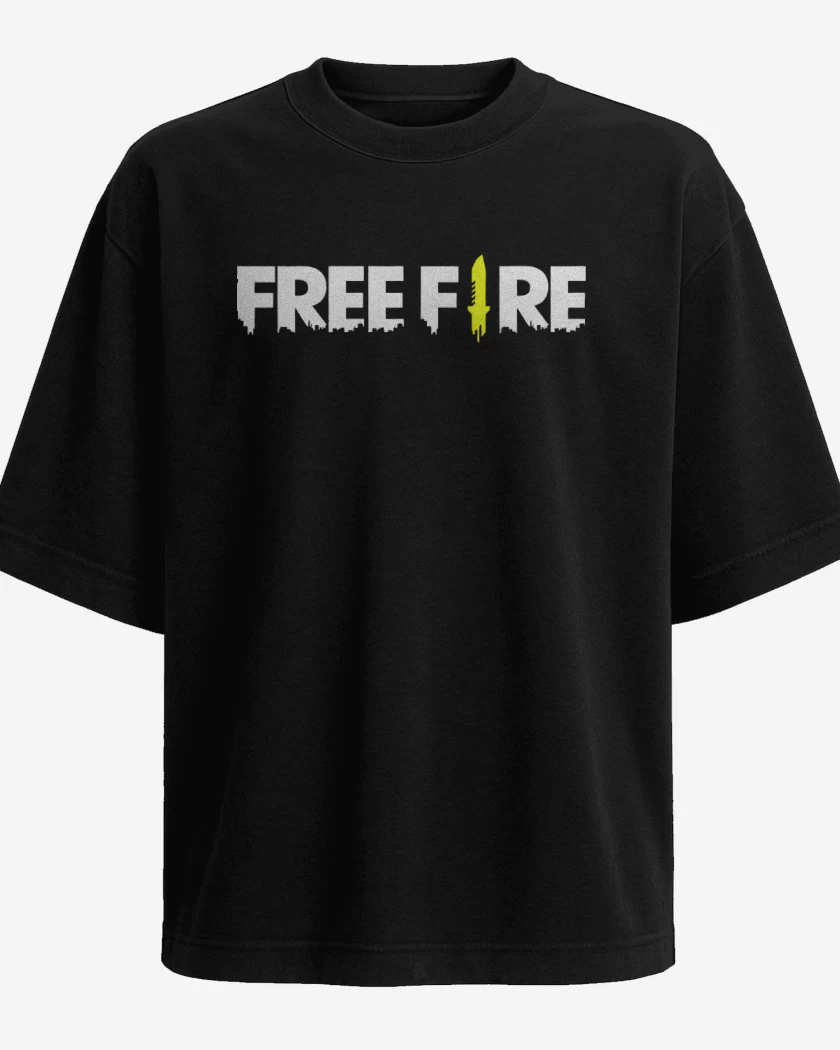 Polera Oversize free fire logo