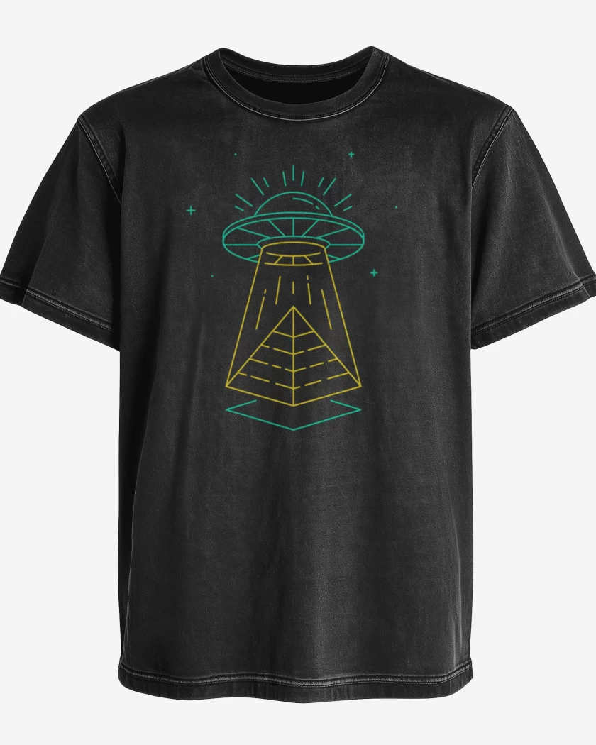 Polera desgastada Negro de El origen de las piramides