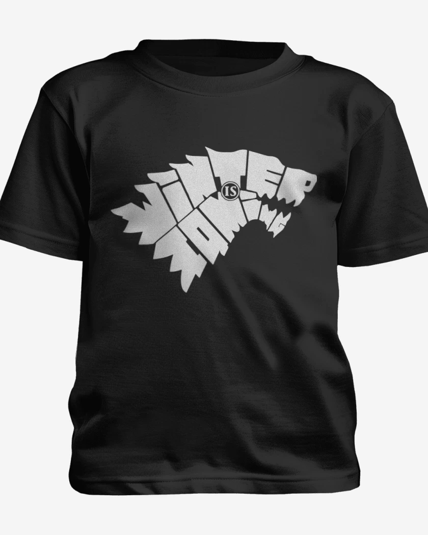 Polera de niño Negro de GOT - Winter Is Coming Letras