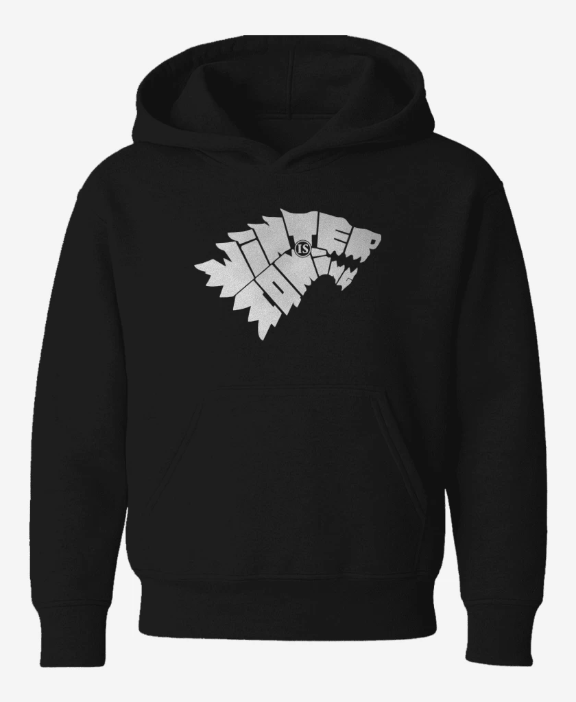 Poleron de niño Negro de GOT - Winter Is Coming Letras