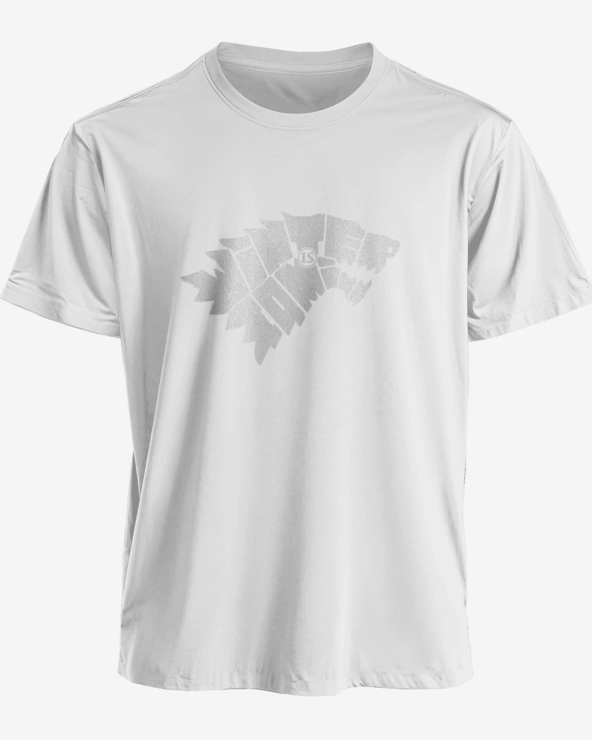 Polera premium Blanco de GOT - Winter Is Coming Letras