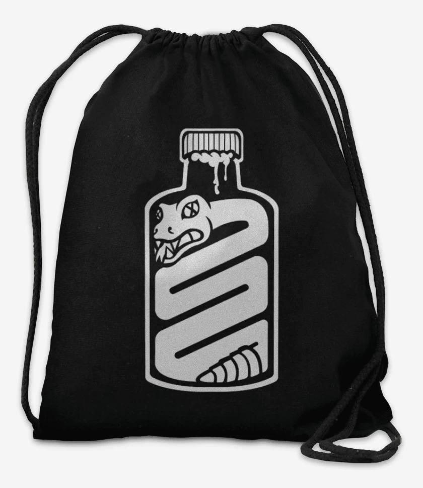 Mochila Negro de Snake in a bottle