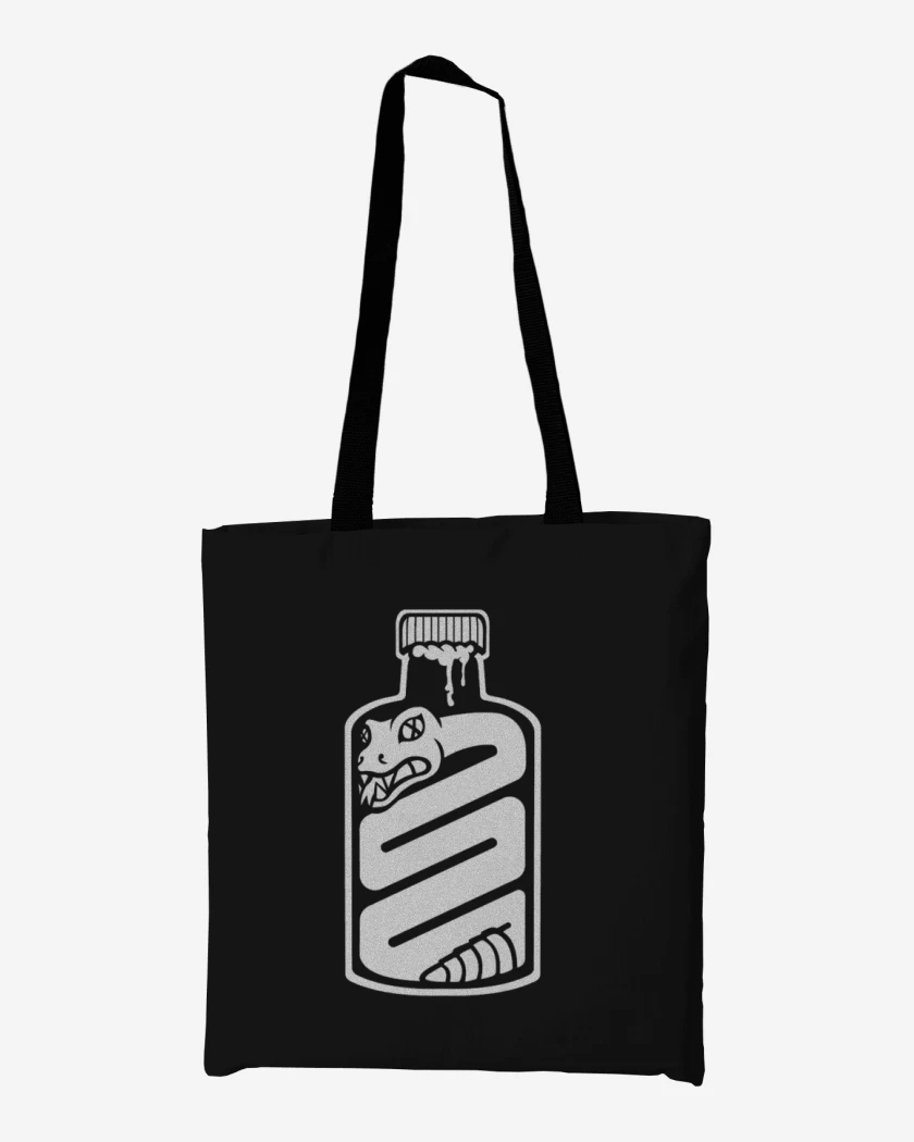 Totebag Negro de Snake in a bottle