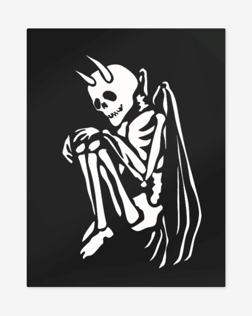 Print metalico Negro de Angel de la muerte