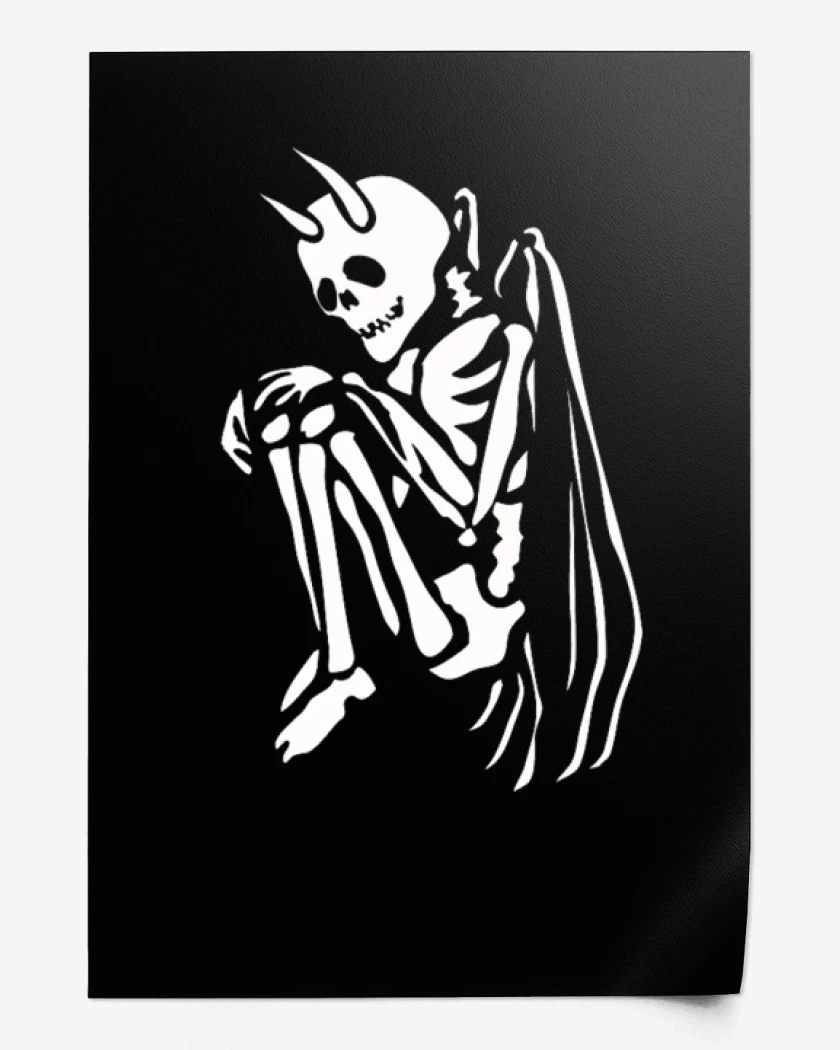 Print Negro de Angel de la muerte
