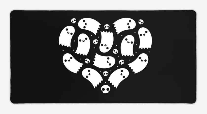 Mouse pad Gamer Negro de Corazon Fantasma