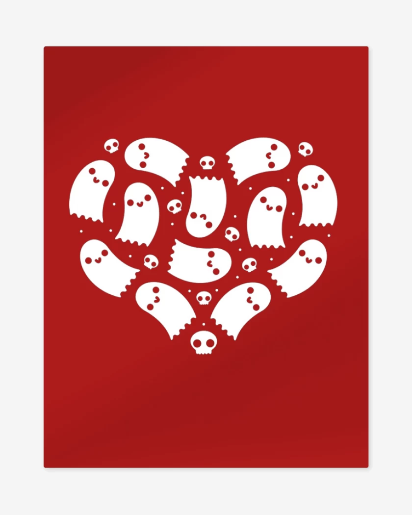 Print metalico Rojo de Corazon Fantasma