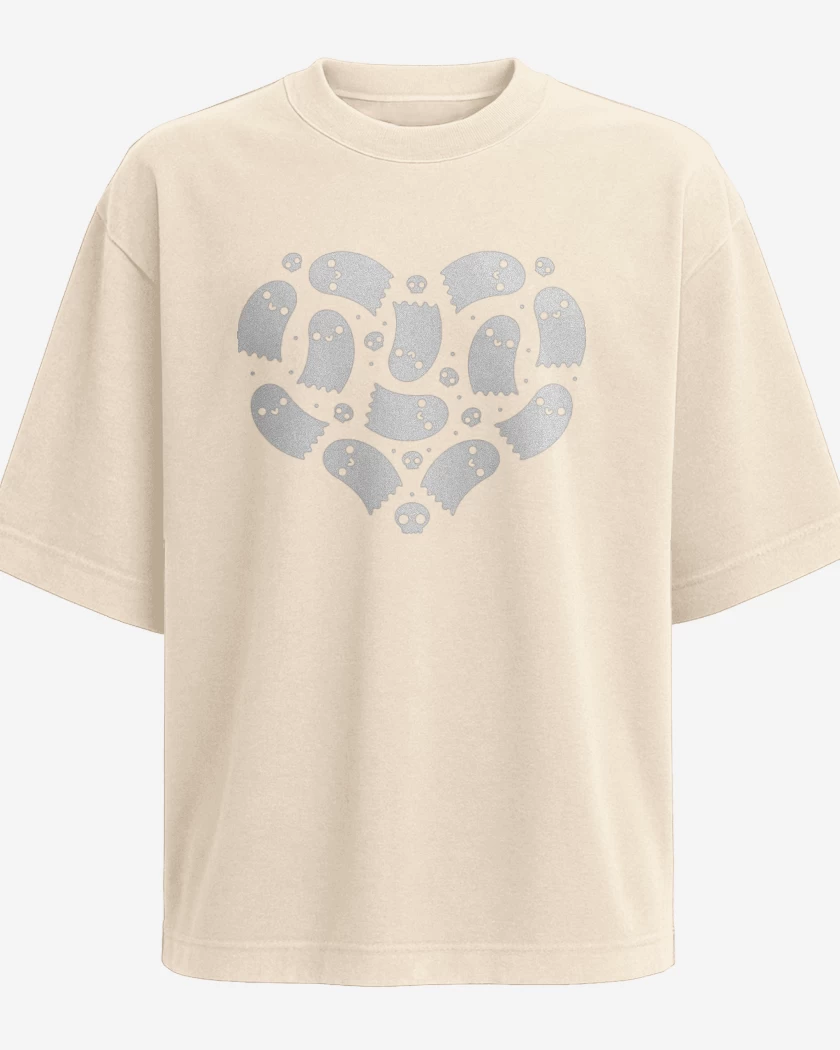 Polera Oversize Beige de Corazon Fantasma