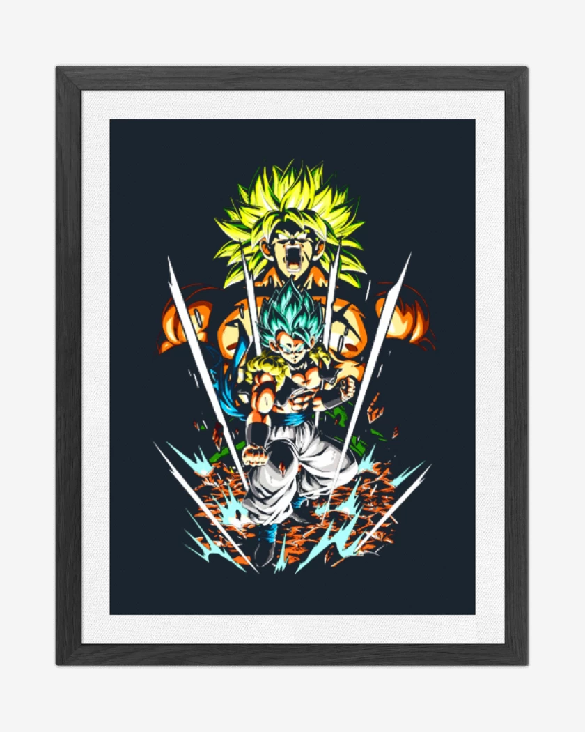 Cuadro decorativo Azul Marino de gogeta v broly