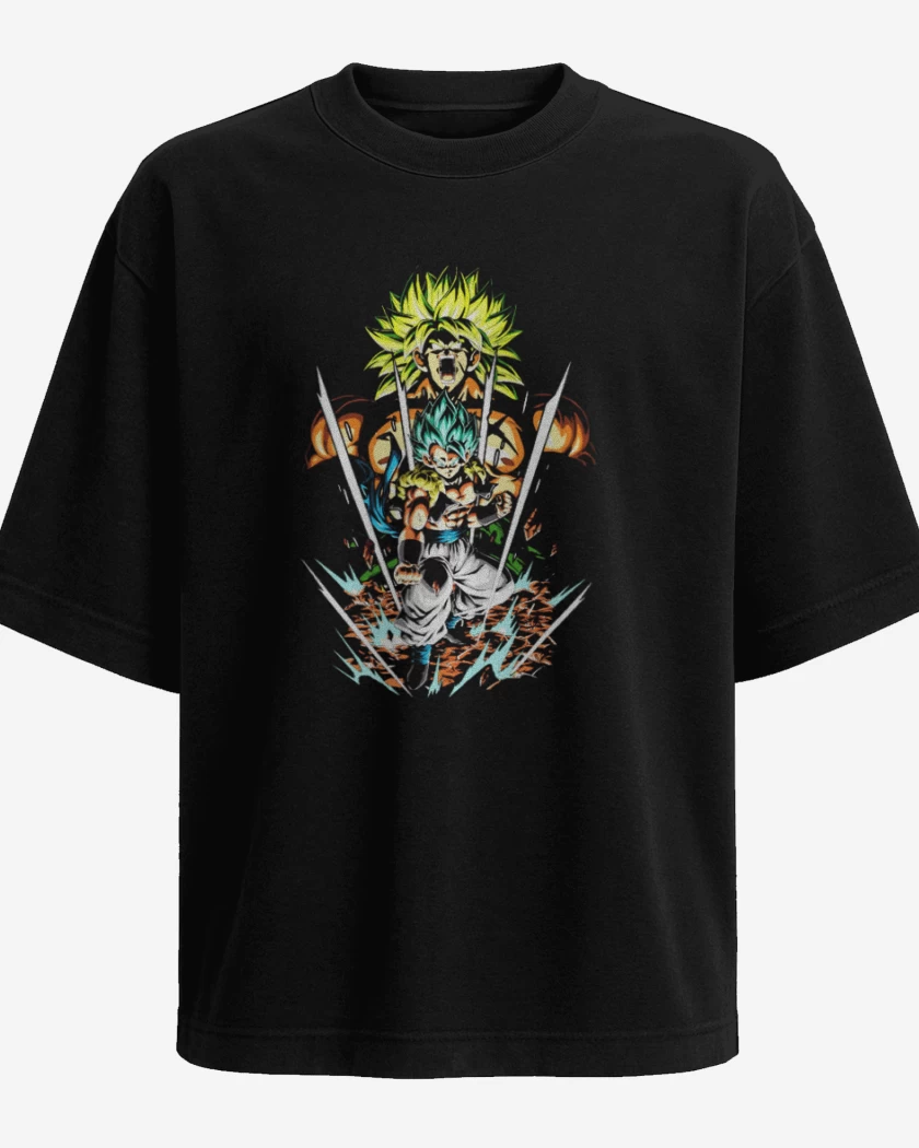 Polera Oversize Negro de gogeta v broly