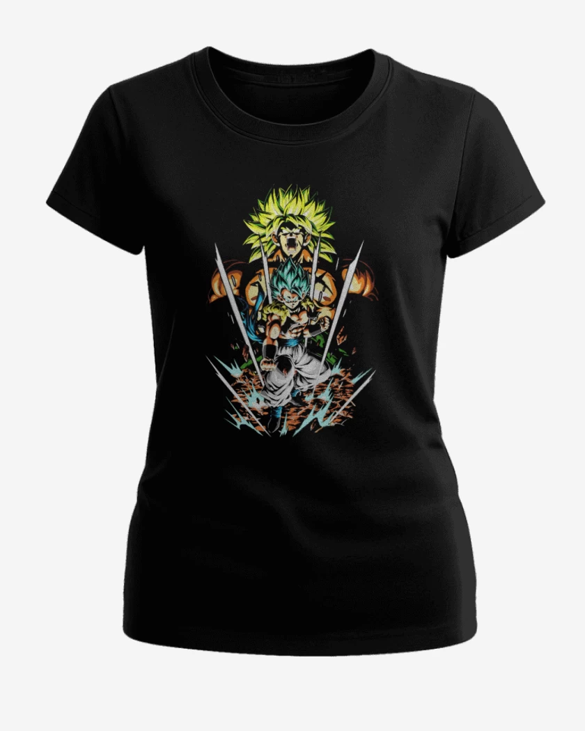 Polera de Mujer Negro de gogeta v broly
