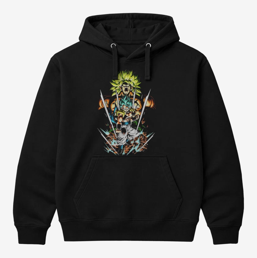 Polerón Canguro Negro de gogeta v broly