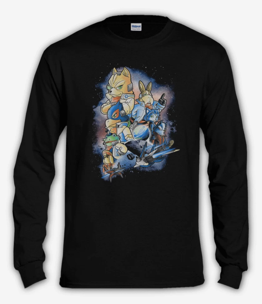 Polera manga larga Negro de Star Fox