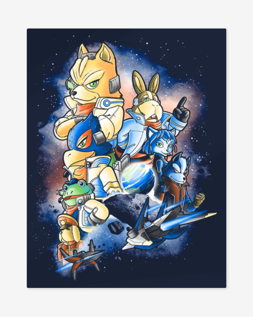 Print metalico Azul Marino de Star Fox